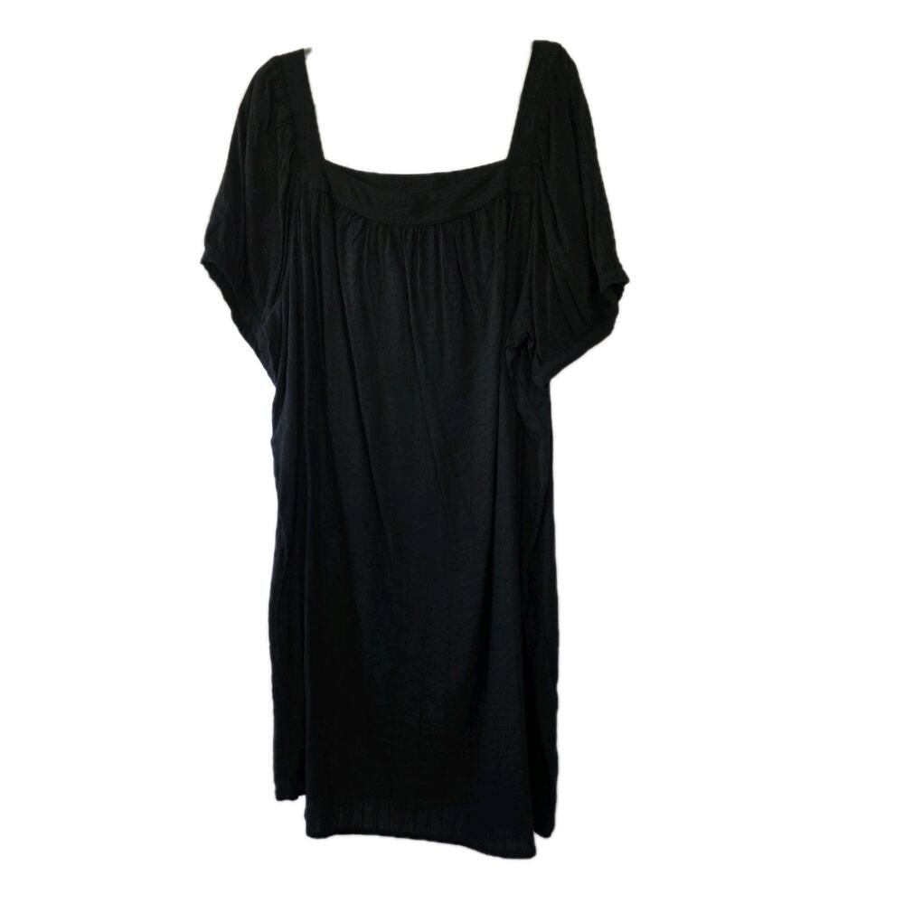 Old Navy Puff-Sleeve Dobby Mini Swing DressBlack Plus Size 2X Peasant Casual - Picture 4 of 12